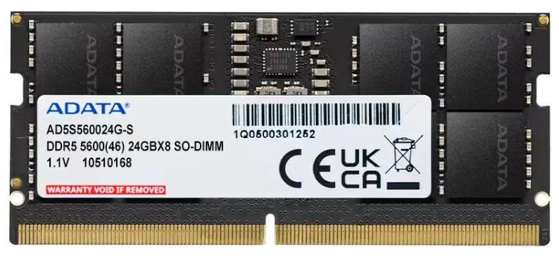 ADATA AD5S560024G-S hafıza birimi 24 GB 1 x 24 GB DDR5 5600 MT/s 262-pin SO-DIMM