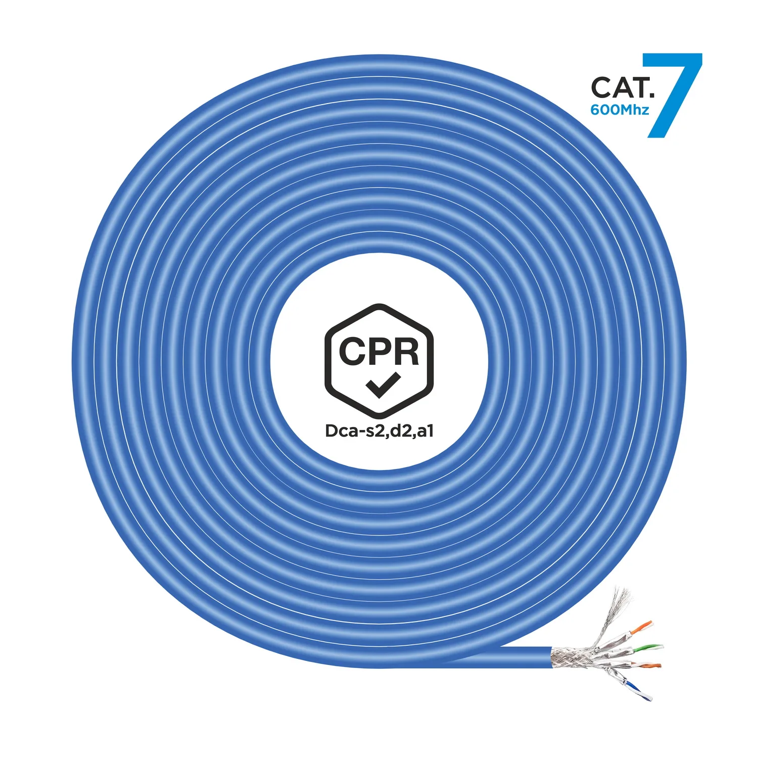 AISENS Network Cable RJ45 LSZH CPR Dca CAT.7 600 MHZ S/FTP AWG23, Blue, 305 m A146-0665