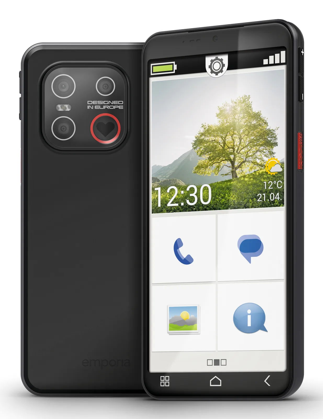Emporia emporiaSMART.7mini 13,8 cm (5.45") Tek SIM Android 15 4G USB C Tipi 6 GB 128 GB 3500 mAh Siyah