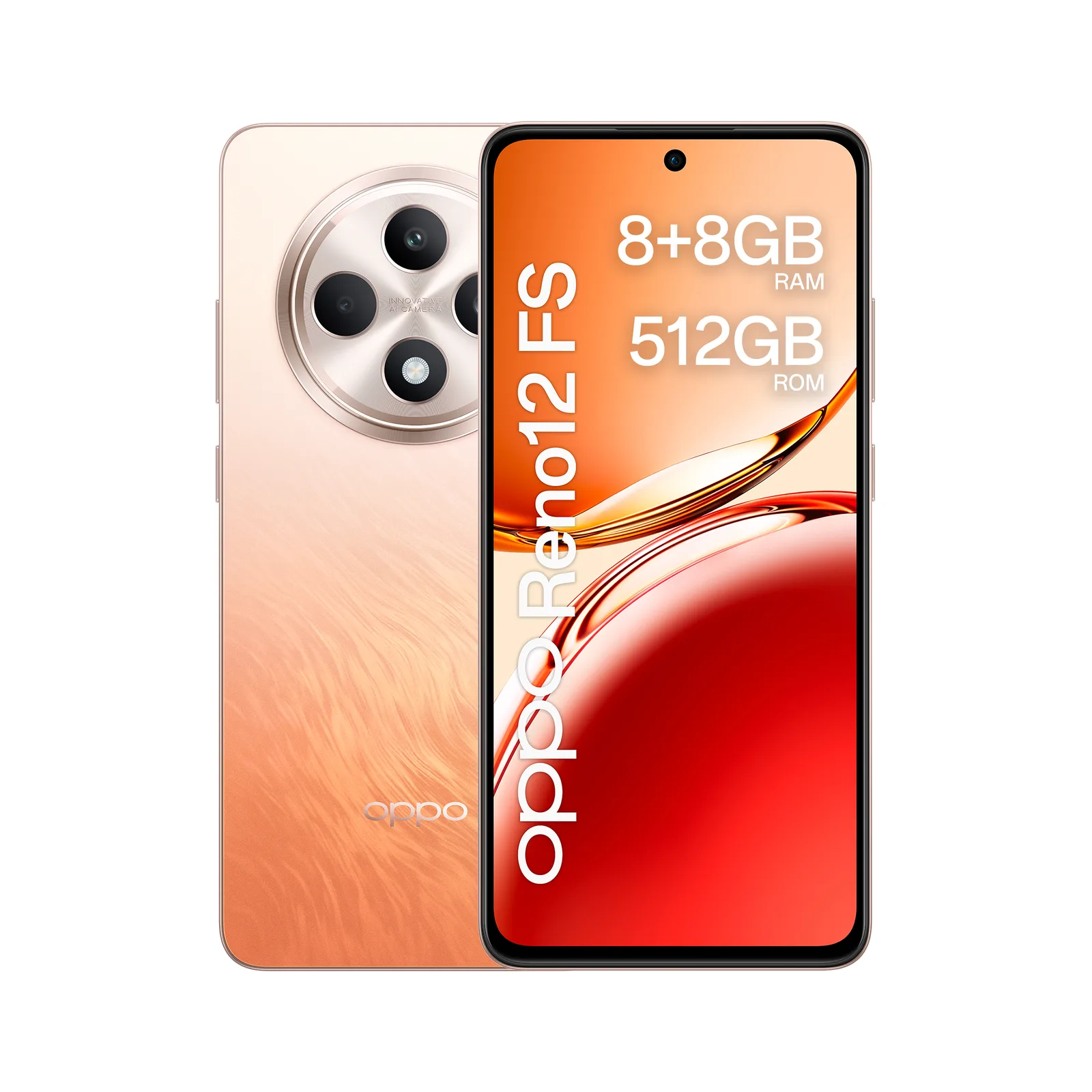 OPPO Reno12 FS 4G 16,9 cm (6.67") Çift SIM Android 14 USB C Tipi 8 GB 512 GB 5000 mAh Kehribar, Turuncu
