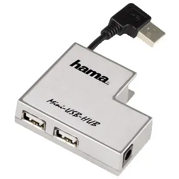 Hama USB 2.0 Notebook Hub 1:4, silver 00039711