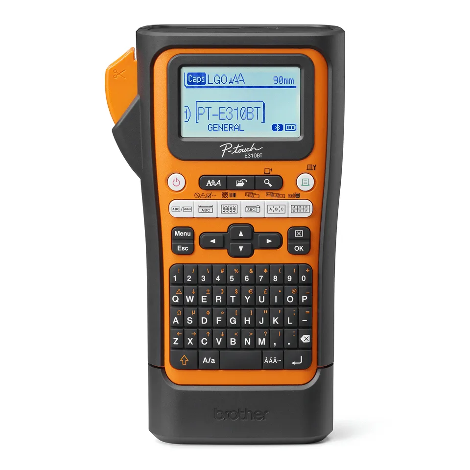 Brother PT-E310BTVP etiket yazıcı Termal transfer 180 x 180 DPI 20 mm/saniye Kablolu & Kablosuz HSE/TZe Bluetooth AZERTY PT-E310BTVPYP1