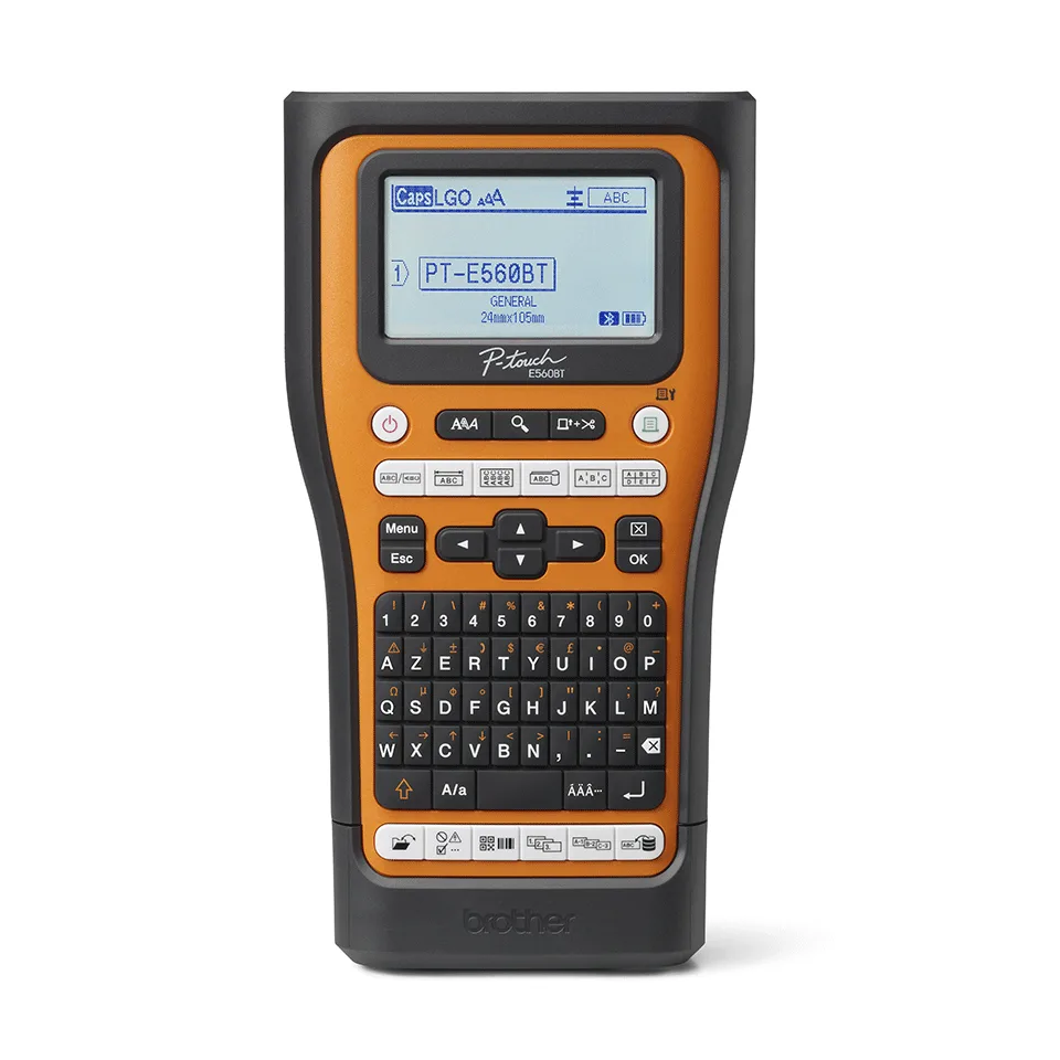 Brother PT-E560BTSP etiket yazıcı Termal transfer 180 x 180 DPI 30 mm/saniye Kablolu & Kablosuz HSE/TZe Bluetooth AZERTY PT-E560BTSPYP1