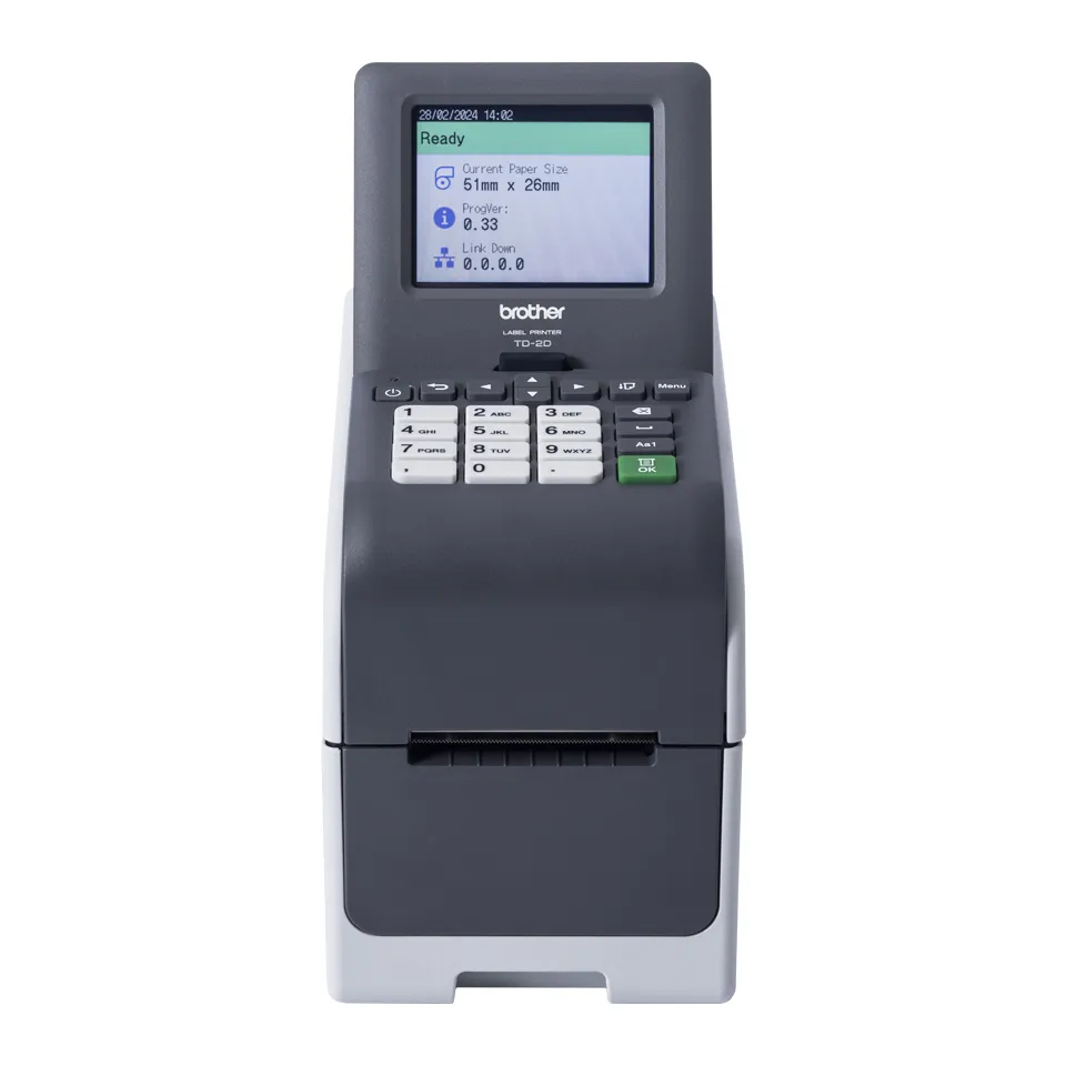 Brother TD-2320DSA203 etiket yazıcı Doğrudan termal 203 x 203 DPI 152,4 mm/saniye Kablolu Ethernet LAN bağlantısı TD-2320DSA203ZU1