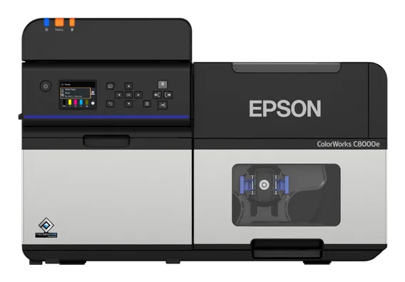 Epson ColorWorks C8000e (BK) etiket yazıcı Mürekkep püskürtmeli Renk 600 x 1200 DPI 300 mm/saniye Kablolu & Kablosuz Ethernet LAN bağlantısı