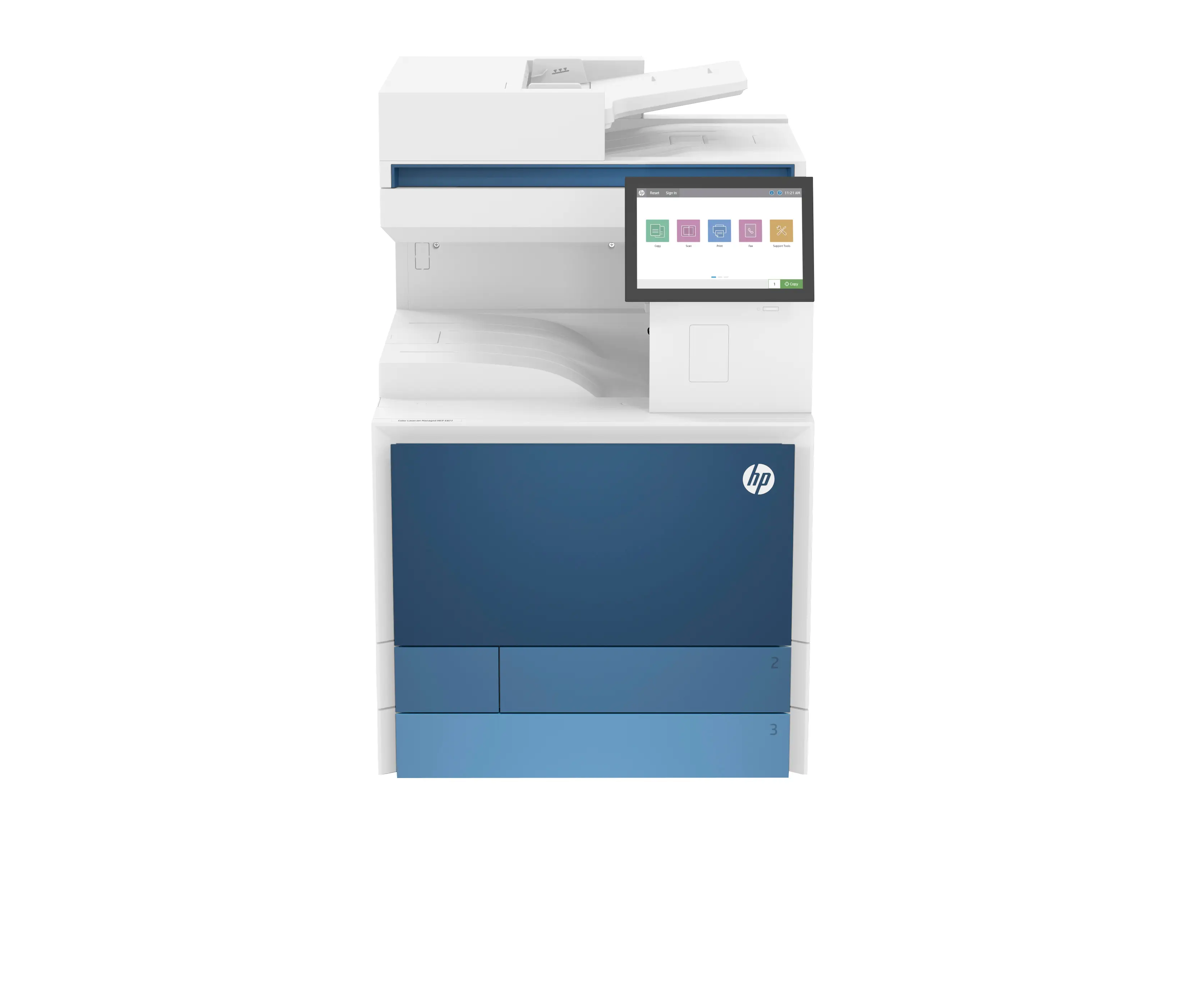 HP LaserJet E877dn Multifunction Renkli Yazıcı, alnızca Ethernet; Fotokopi Makinesi, Tarayıcı 5QK03A 5QK03A#BGJ