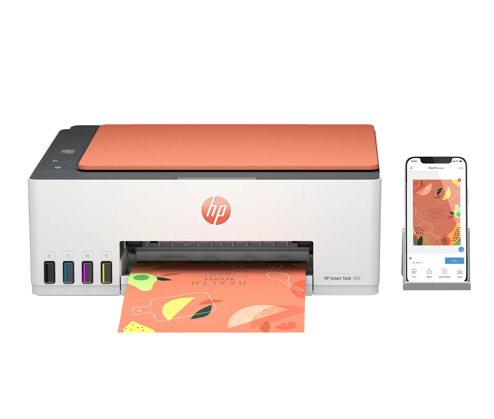 HP Smart Tank 589 Kablosuz All-in-One Renkli Yazıcı, Fotokopi Makinesi, Tarayıcı 4A8D9A 4A8D9A#671