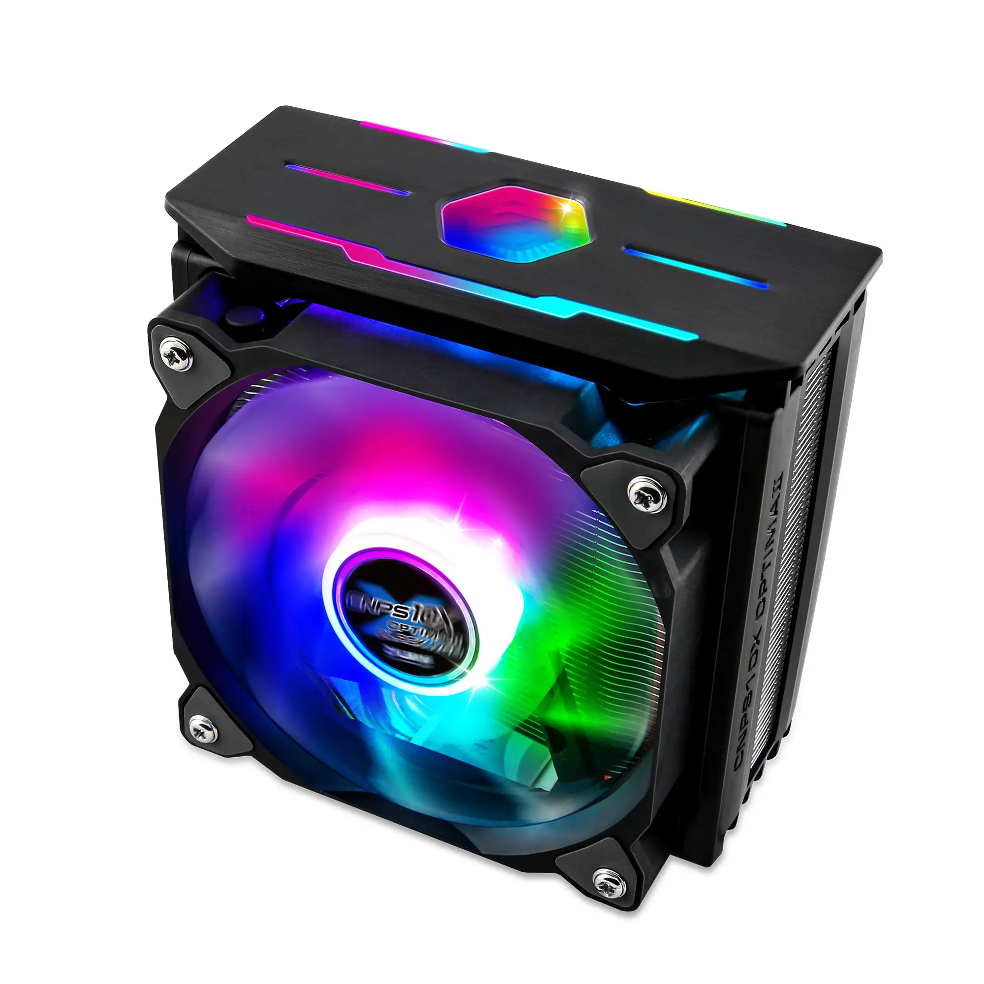 Zalman CNPS10X OPTIMAII BLACK RGB, CPU cooler, 120mm RGB PWM Fan / - RGB Spectrum 1,350 -2,100RPM, 18 -28.0dBA, Intel LGA 2066, 2011-V3 115x, 1200, 1366, AMD AM4, AM3+, AM3,, FM2+, FM2