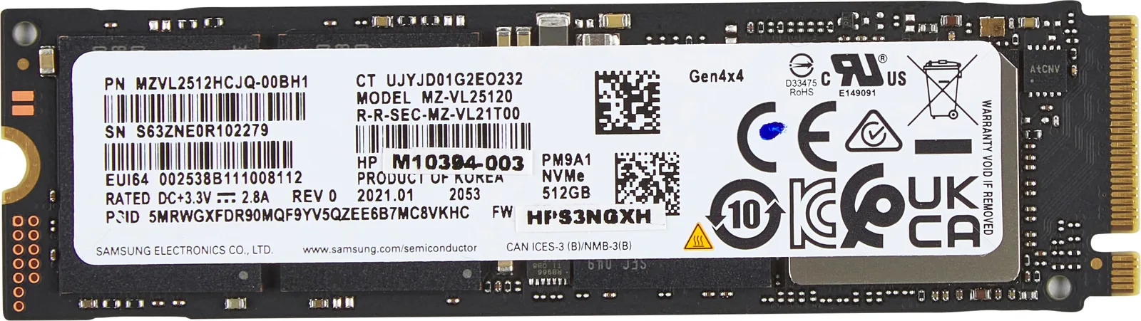HP PCIe-4x4 NVMe M.2 SSD 5R8X9AA