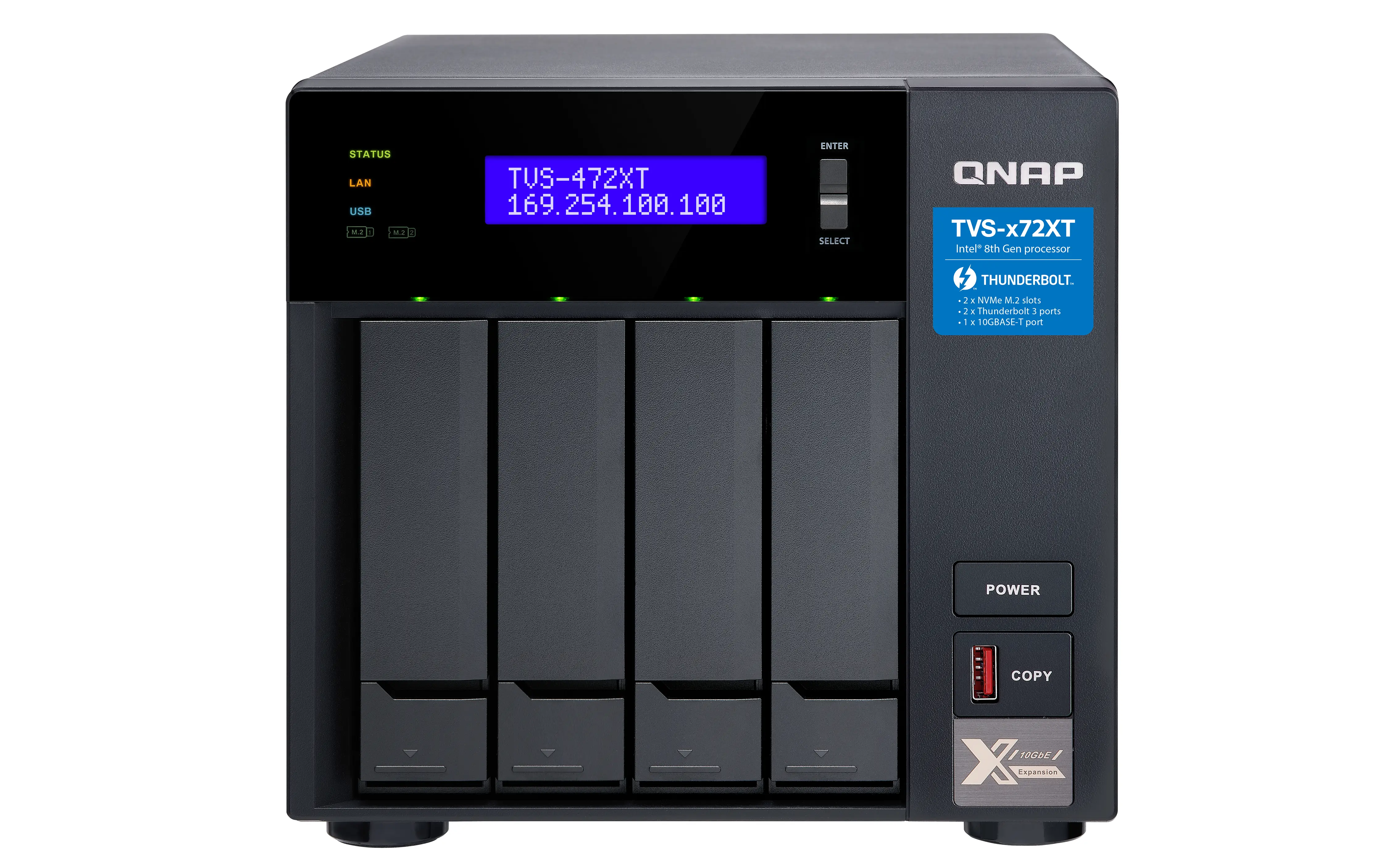QNAP TVS-472XT 4 GB TVS-472XT-PT-4G-16TB-EXOS