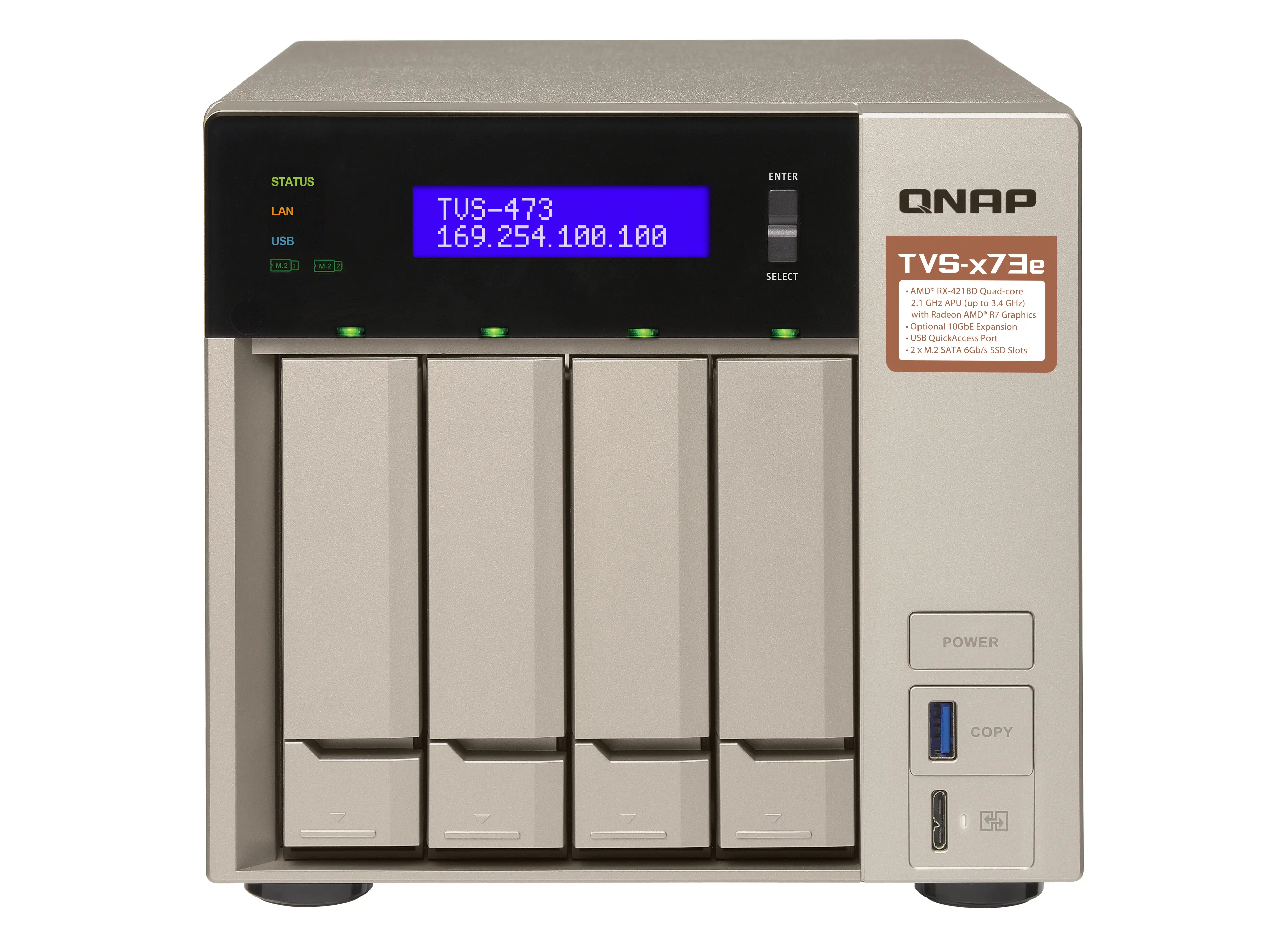 QNAP TVS-473E 4 GB TVS-473E-4G/2X4,0TB