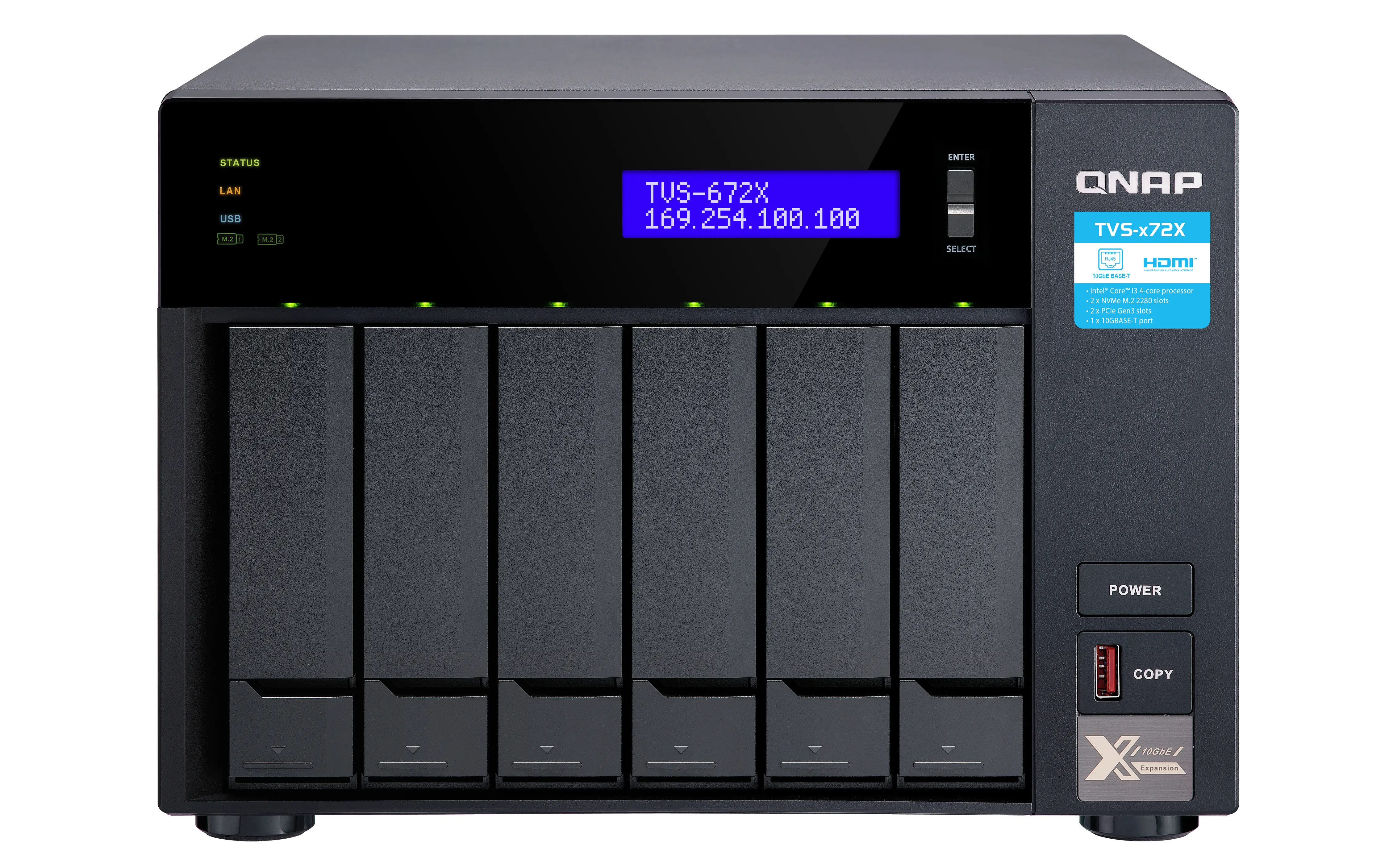QNAP TVS-672X 8 GB TVS-672X-I3-8G/48TB-N300
