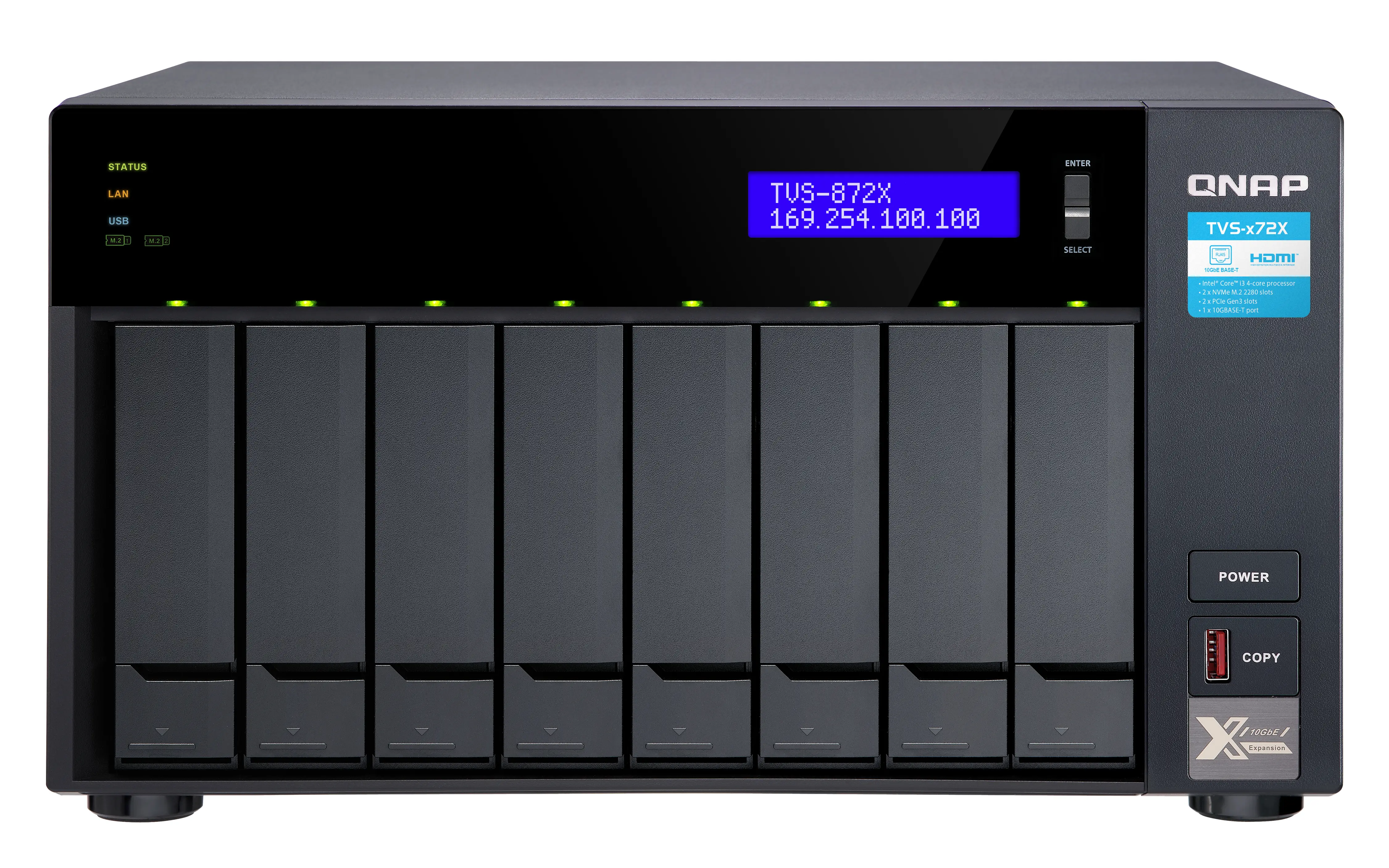 QNAP TVS-872X 8 GB TVS-872X-I3-8G-80TB
