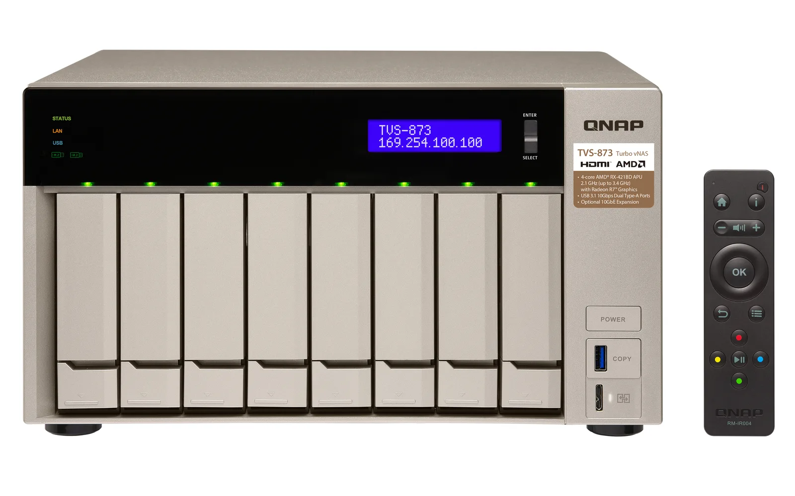 QNAP TVS-873 8 GB TVS-873-8G/80TB-HGST
