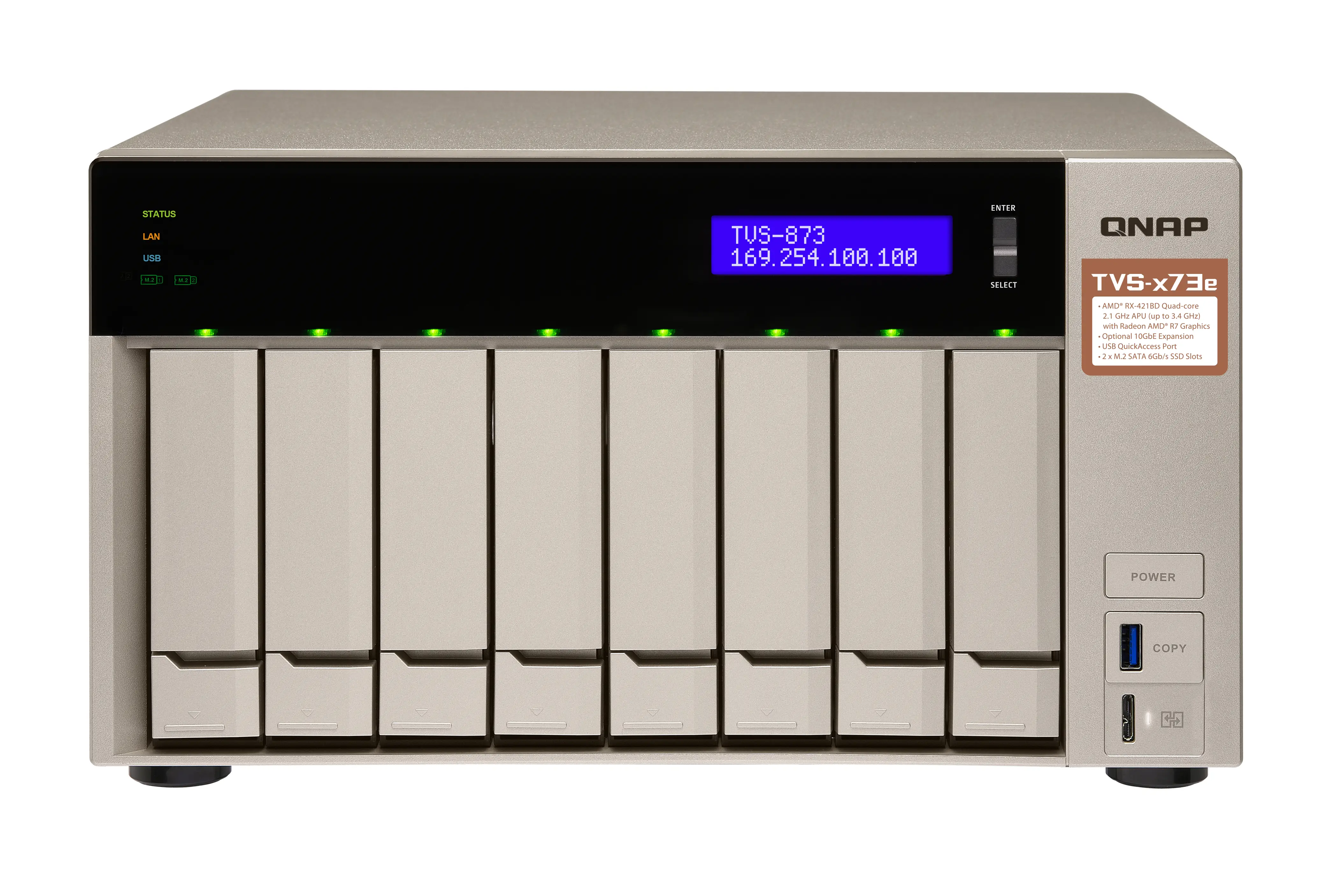 QNAP TVS-873e 8 GB TVS-873E-8G/112TB-IWP