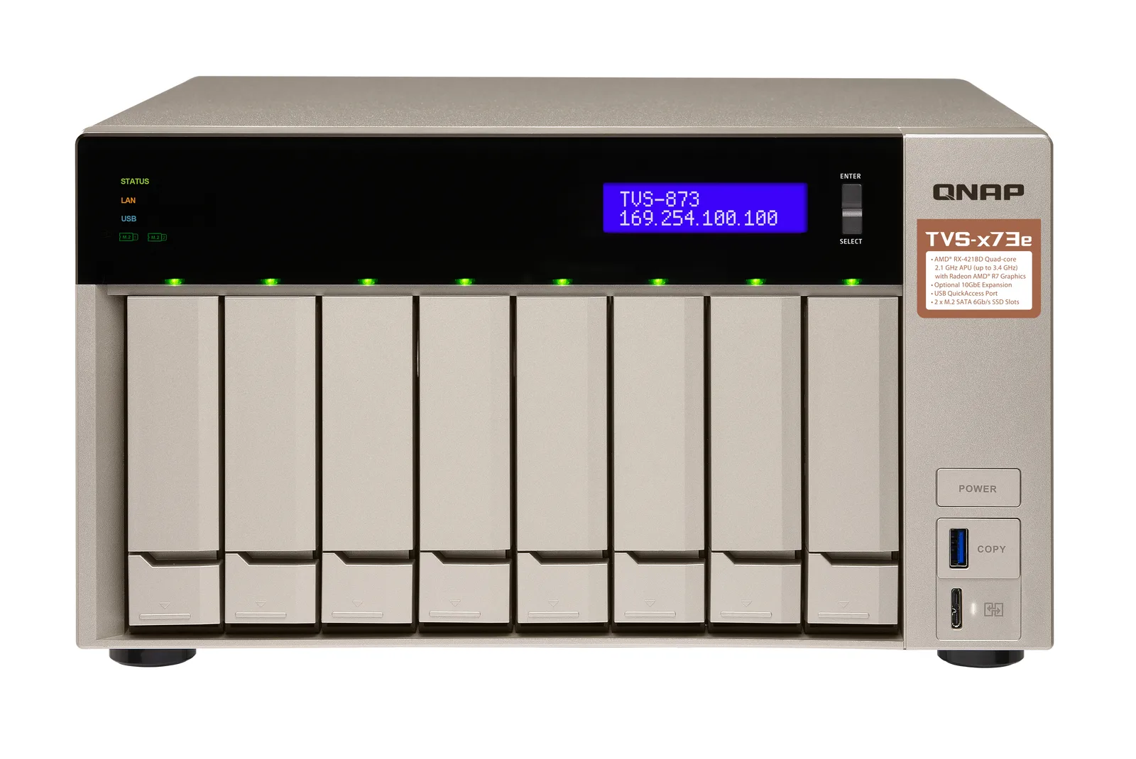 QNAP TVS-873e TVS-873E-8G/96TB-IWPRO