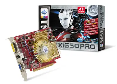 MSI ATI Radeon X1650 - PCI-E Graphic card 256MB RX1650PRO-TD256E
