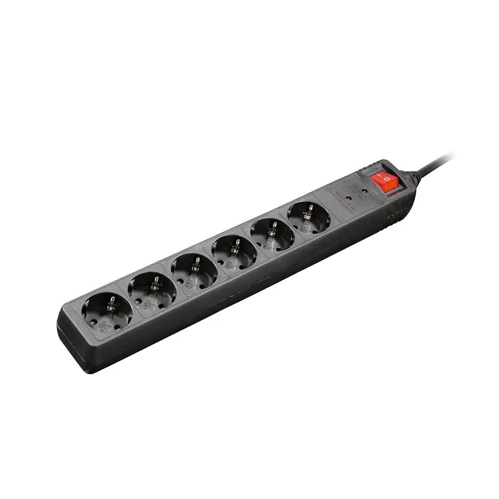 Hama HM.137311 Altılı Akım Korumalı Priz Siyah (2 Metre) 4047443418524