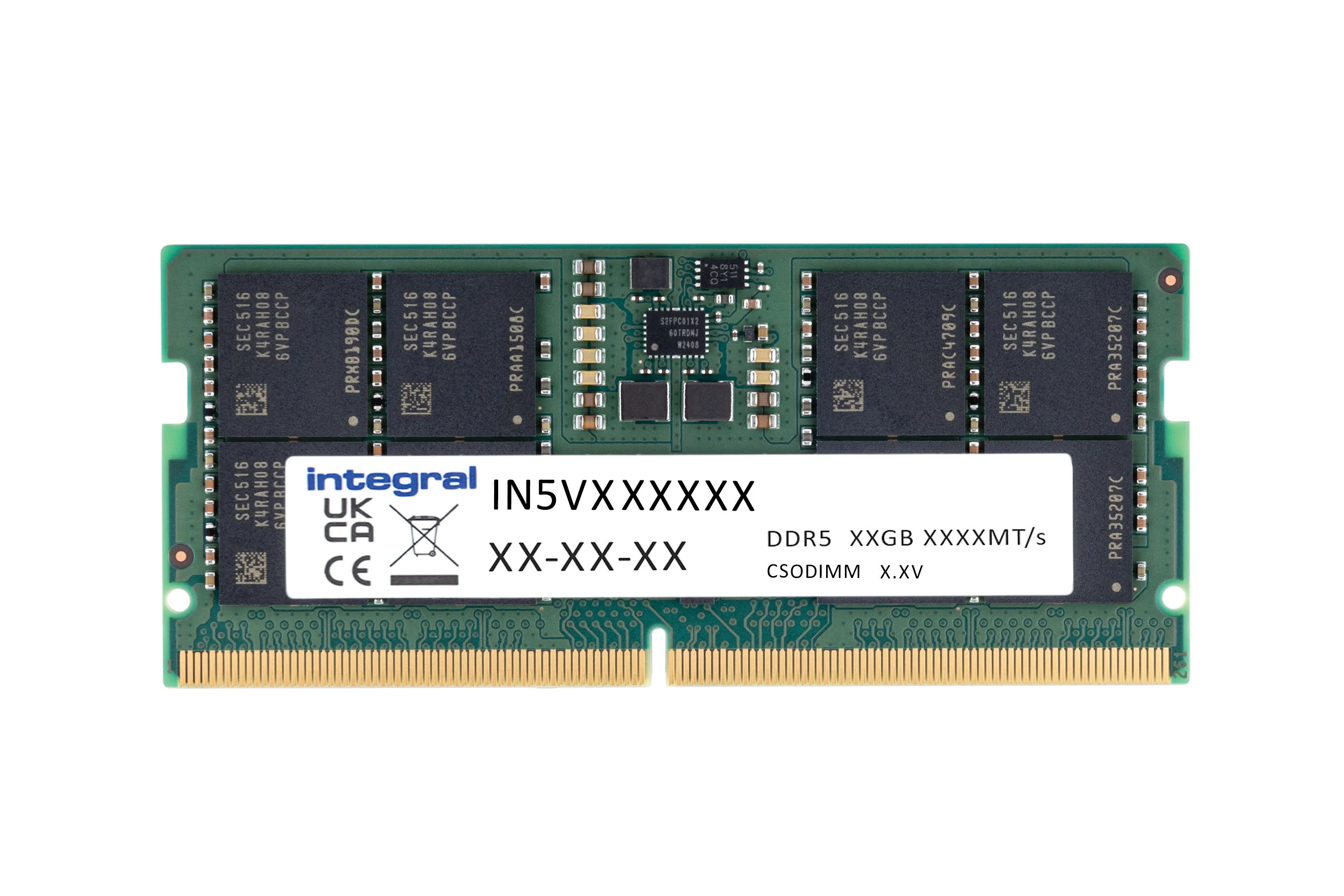 Integral 16GB LAPTOP CSODIMM RAM MODULE DDR5 6400MT/s PC5-51200 CLOCKED UNBUFFERED NON-ECC SODIMM 1.1V 2GX8 CL52 EQV. TO BT0V1AA FOR HP/COMPAQ / HPE BT0V1AA-IN Hafıza Birimleri