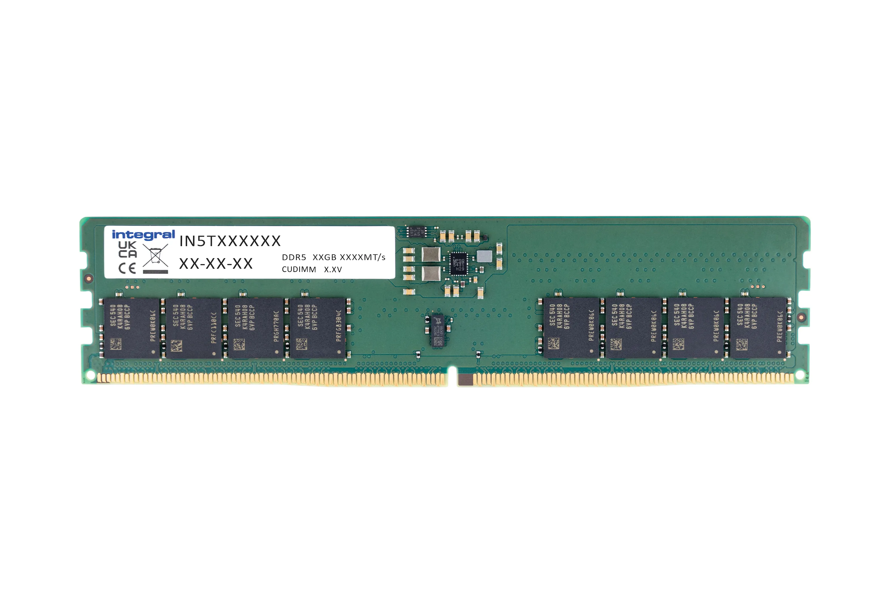 Integral 16GB PC CUDIMM RAM MODULE DDR5 6400MT/s PC5-51200 CLOCKED UNBUFFERED NON-ECC DIMM 1.1V 2GX8 CL52 EQV. TO CT16G64C52CU5 FOR CRUCIAL CT16G64C52CU5-IN Hafıza Birimleri
