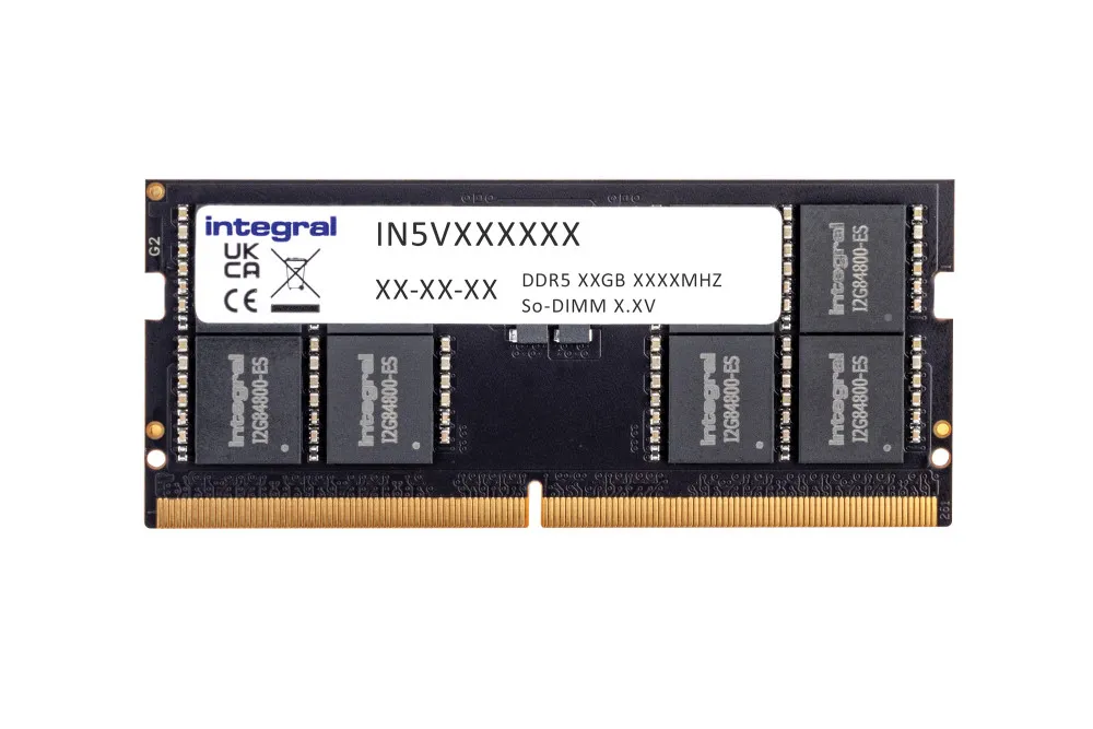 Integral 64GB LAPTOP RAM MODULE DDR5 5600MT/s PC5-44800 UNBUFFERED NON-ECC SODIMM 1.1V 4GX8 CL46 EQV. TO CT64G56C46S5 FOR CRUCIAL CT64G56C46S5-IN Hafıza Birimleri
