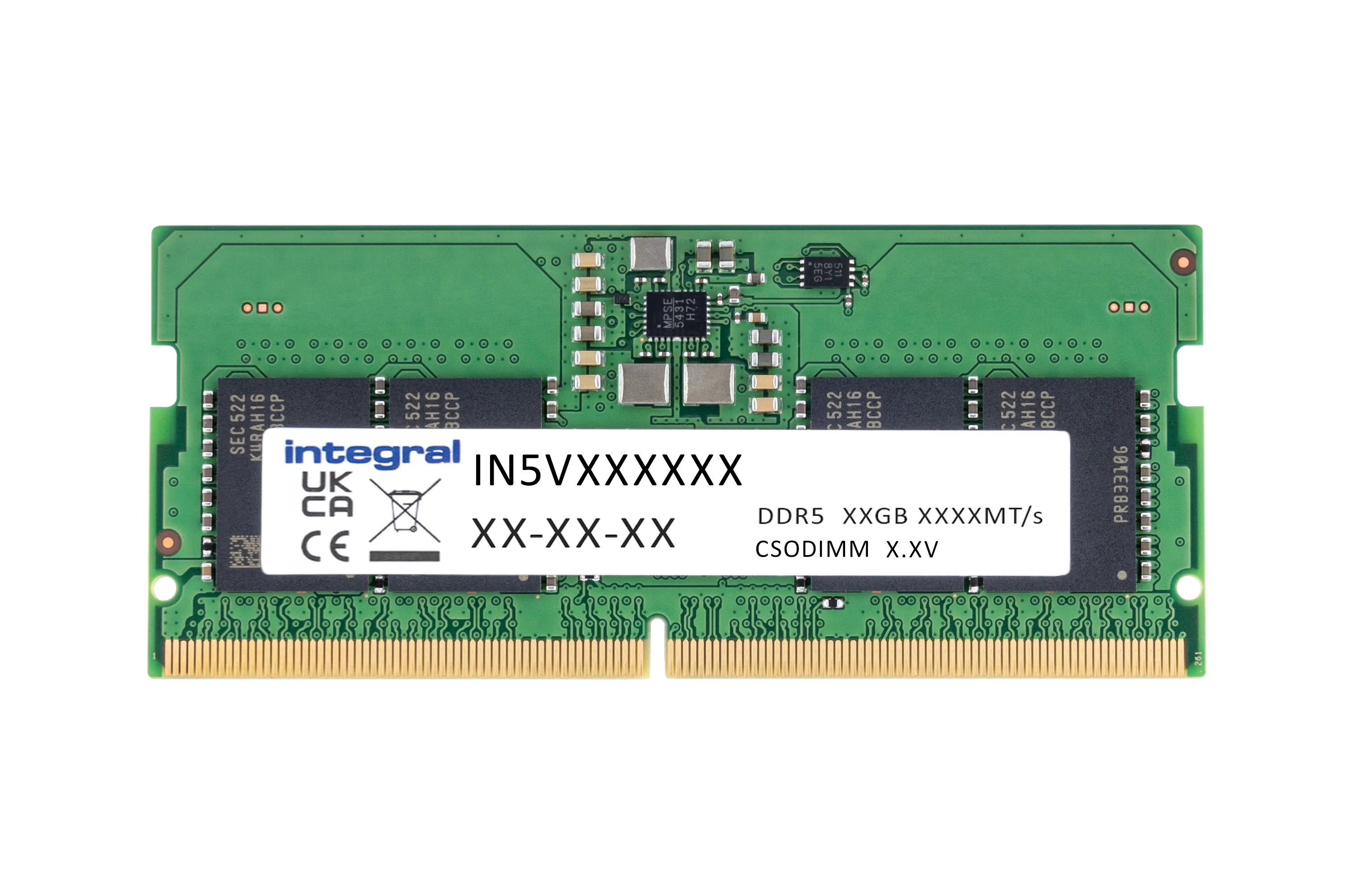 Integral 8GB LAPTOP CSODIMM RAM MODULE DDR5 6400MT/s PC5-51200 CLOCKED UNBUFFERED NON-ECC SODIMM 1.1V 1GX16 CL52 EQV. TO KVR64V52BS6-8 FOR KINGSTON VALUE KVR64V52BS6-8-IN Hafıza Birimleri
