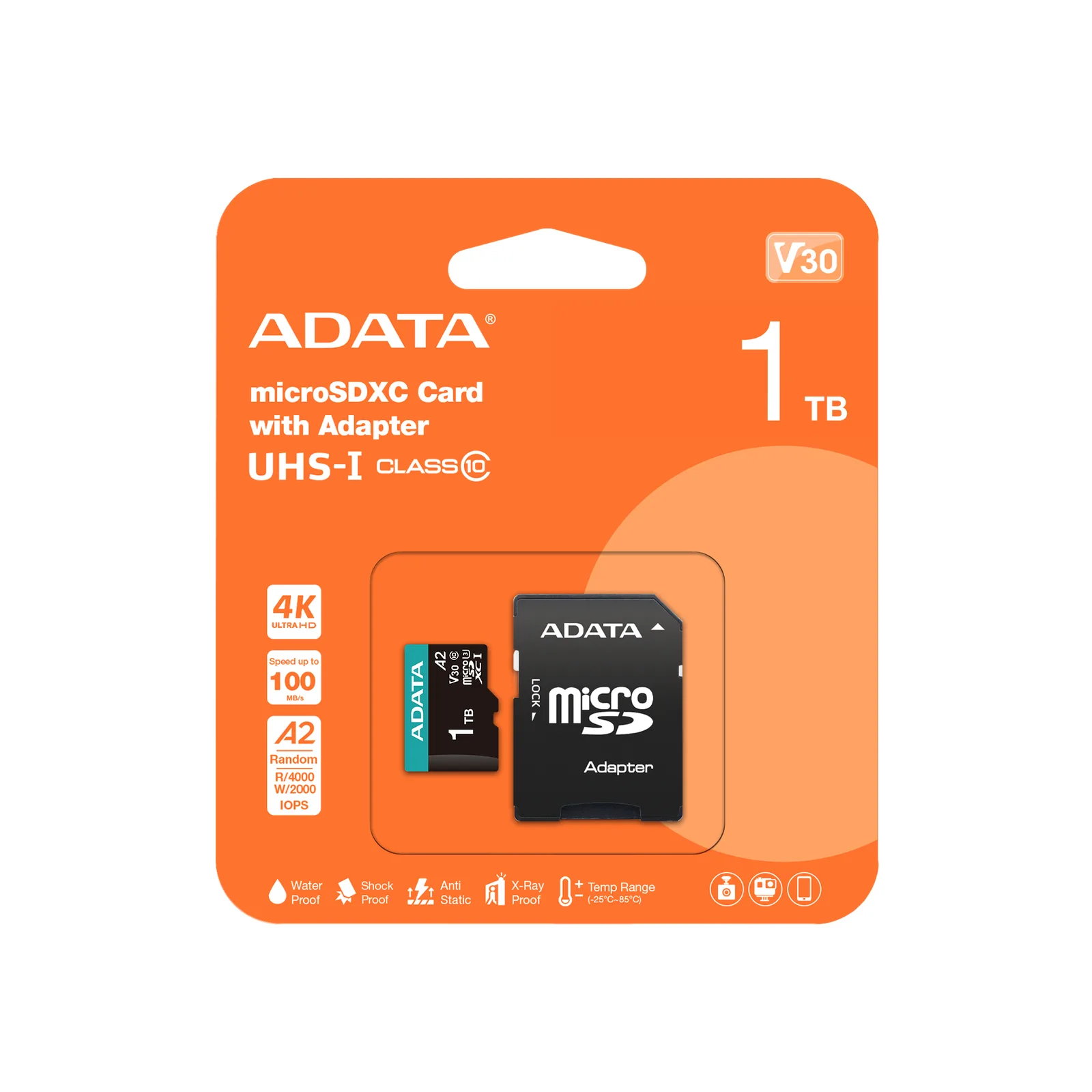 ADATA AUSDX1TUI3V30SA2-RA1 hafıza kartı 1 TB MicroSDXC UHS-I Sınıf 10