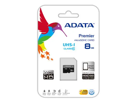 ADATA Premier microSDHC UHS-I U1 Class10 8GB AUSDH8GUICL10-R