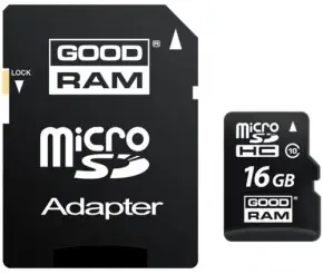Goodram 16GB microSDHC Class 10 w/ microSD Adapter SDU16GHC10AGRR10