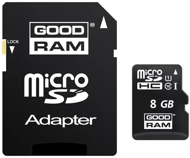 Goodram 8GB microSDHC Class 10 UHS I SDU8GHCUHS1AGRR10