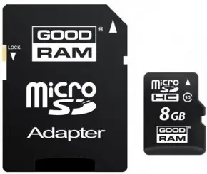 Goodram 8GB microSDHC Class 10 w/ microSD Adapter SDU8GHC10AGRR10
