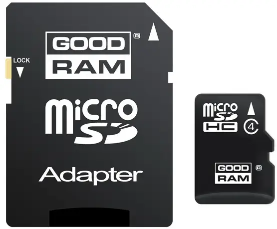 Goodram 8GB microSDHC Class 4 w/ microSD Adapter SDU8GHCAGRR10