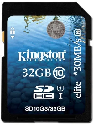 Kingston Technology Kingston 32GB Class 10 UHS-I Elite SDHC Flaş Sınıf 10