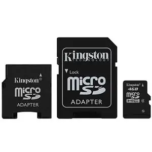 Kingston Technology 4GB MicroSDHC Card, 2 adapters SDC4/4GB-2ADPER