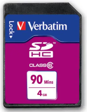 Verbatim HD Video SDHC 4GB 90mins 44029