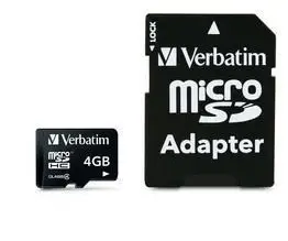 Verbatim Micro SDHC 4GB - Class 4 with adapter 43966