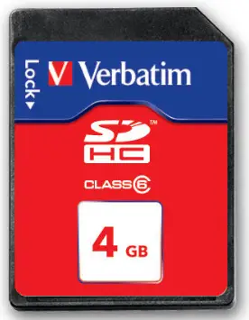 Verbatim SecureDigital SDHC Class 6 4GB 44017