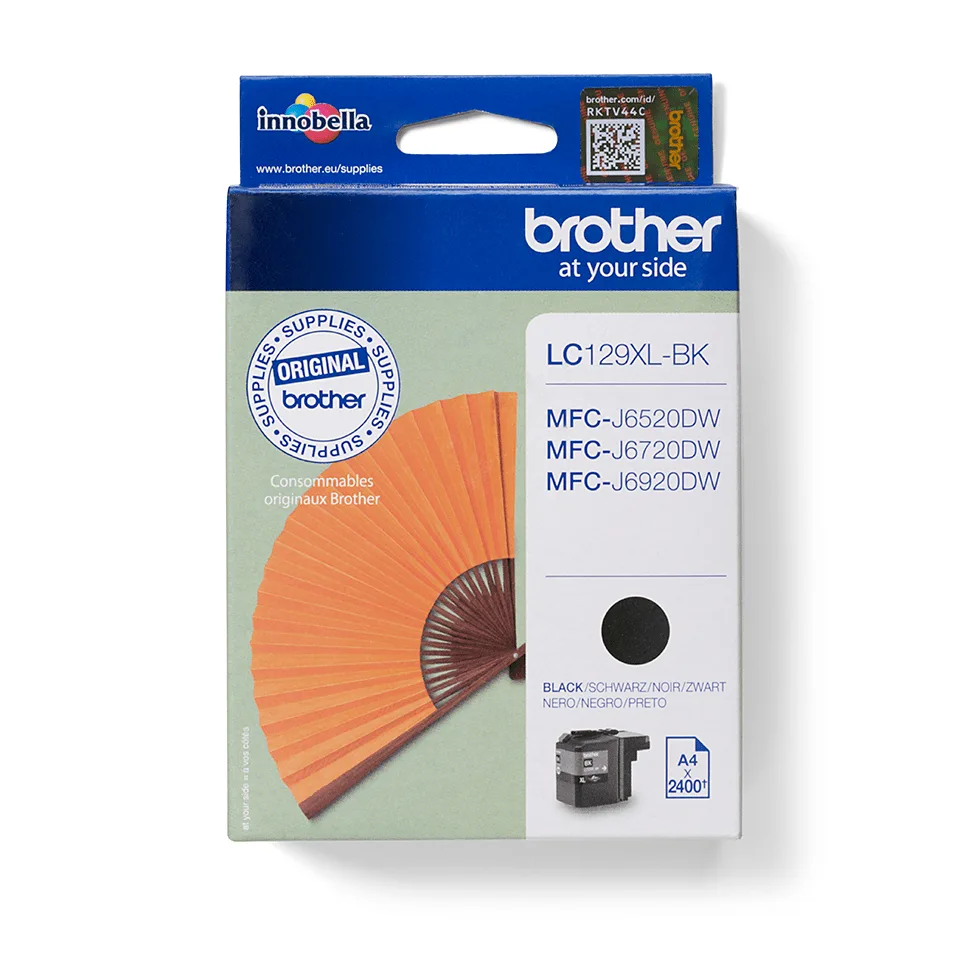 Brother LC129XLBK mürekkep kartuşu 1 adet Orijinal Yüksek (XL) Verimli Siyah