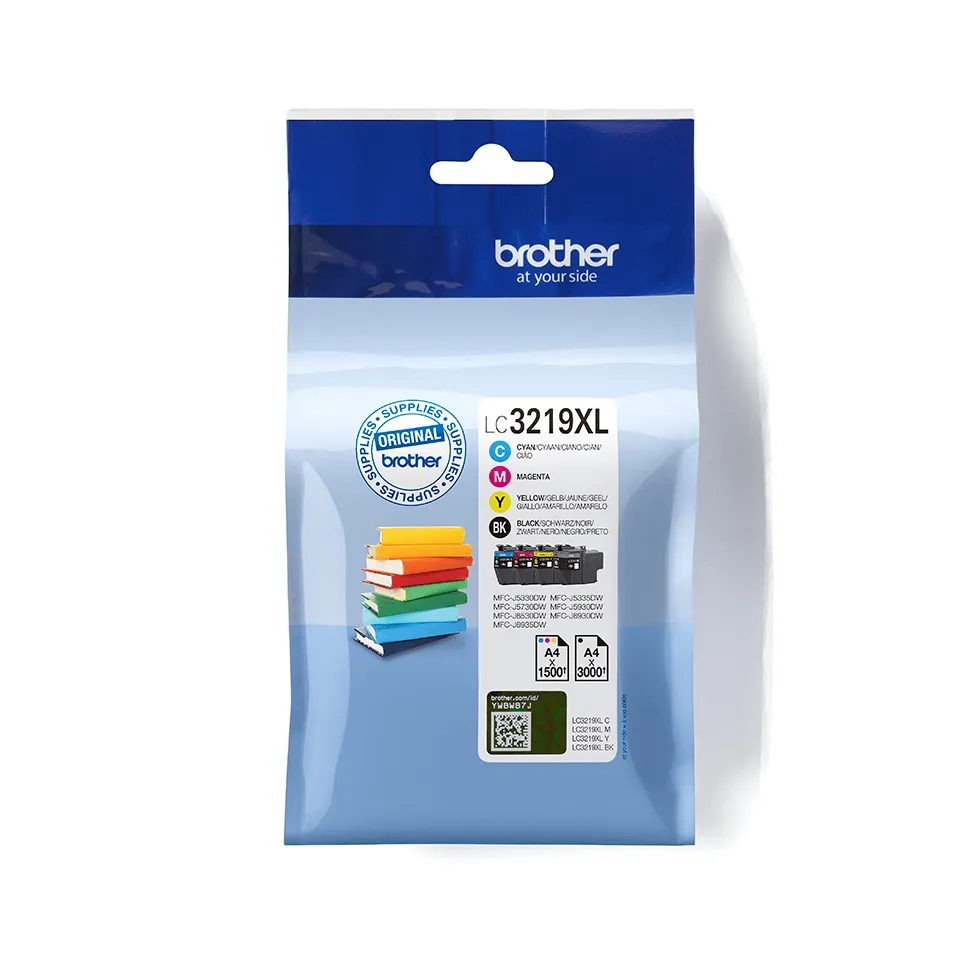 Brother LC3219XLVAL mürekkep kartuşu 4 adet Orijinal Siyah, Cam Göbeği, Macenta, Sarı