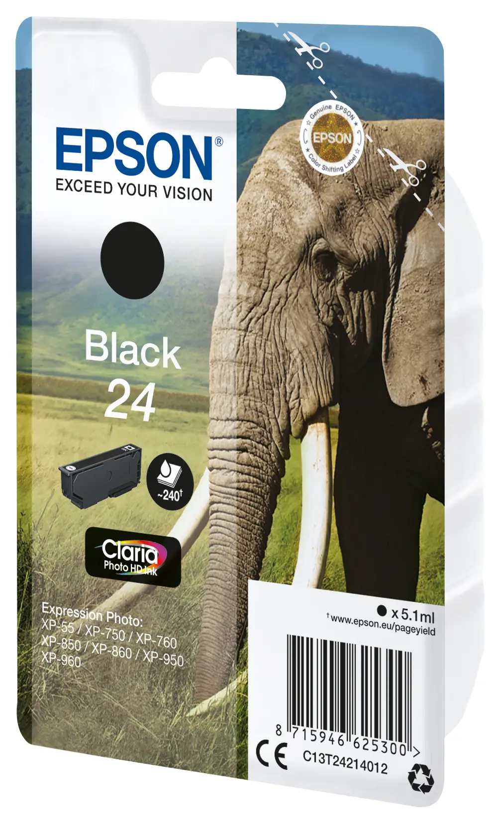 Epson Singlepack Black 24 Claria Photo HD Ink C13T24214022