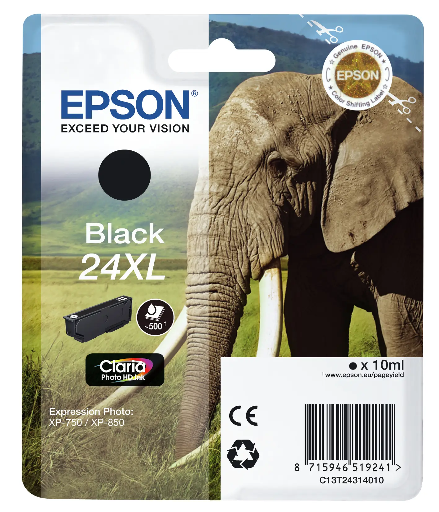 Epson Singlepack Black 24XL Claria Photo HD Ink C13T24314020