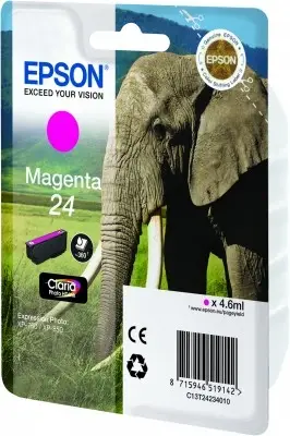 Epson Singlepack Magenta 24 Claria Photo HD Ink C13T24234020