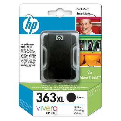 HP 363 Large Black Ink Cartridge with Vivera Ink C8719E