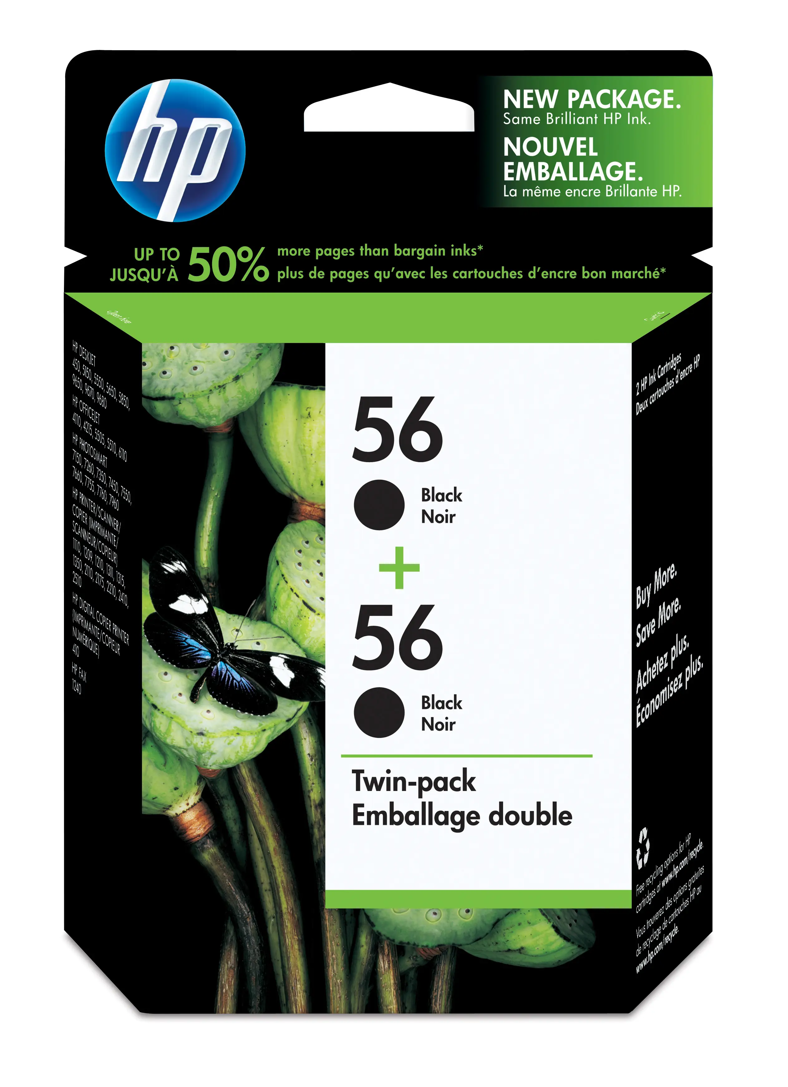 HP 56 Black Inkjet, 2-pack C9319FC