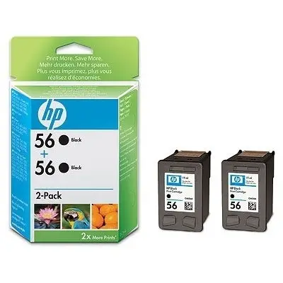 HP 56 Black Inkjet Print Cartridge 2-pack C9502A