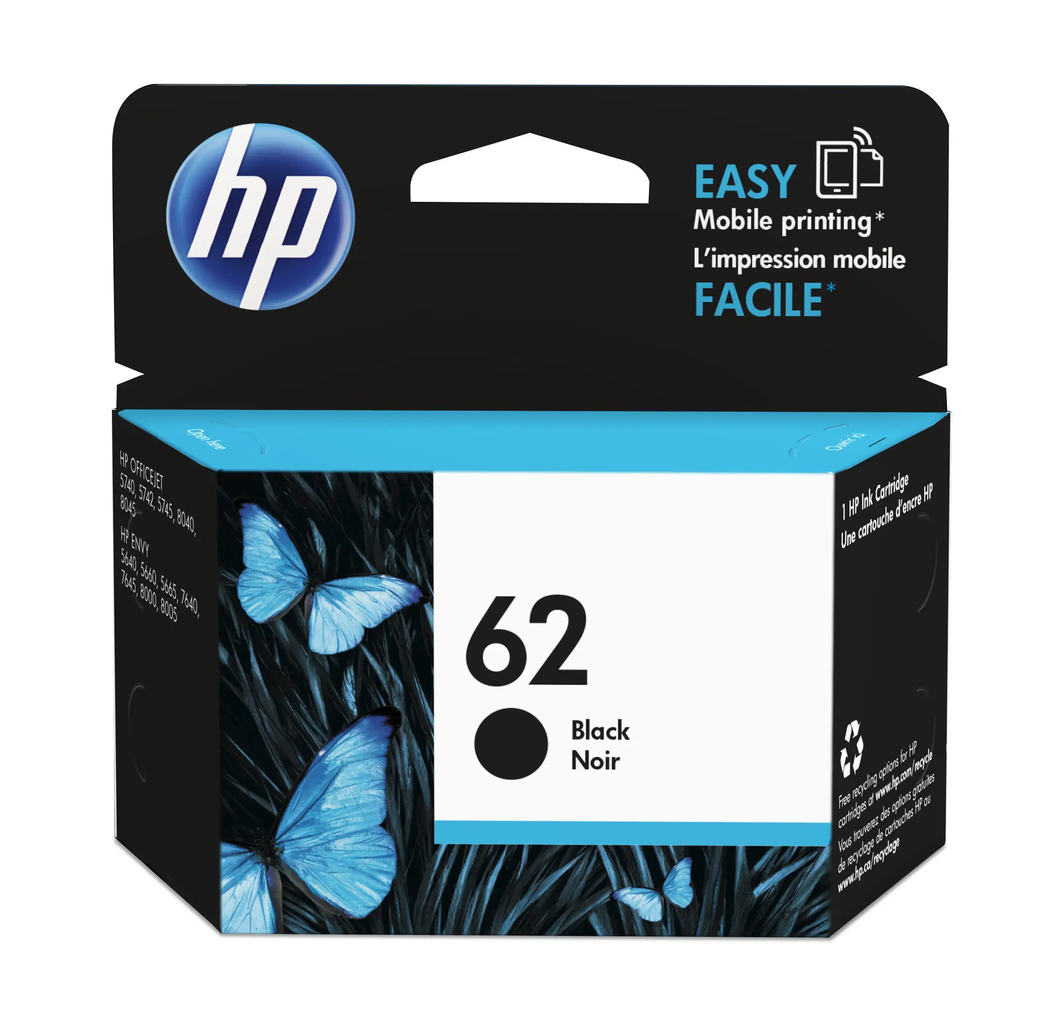 HP 62 Black Original Ink Cartridge C2P04AN140
