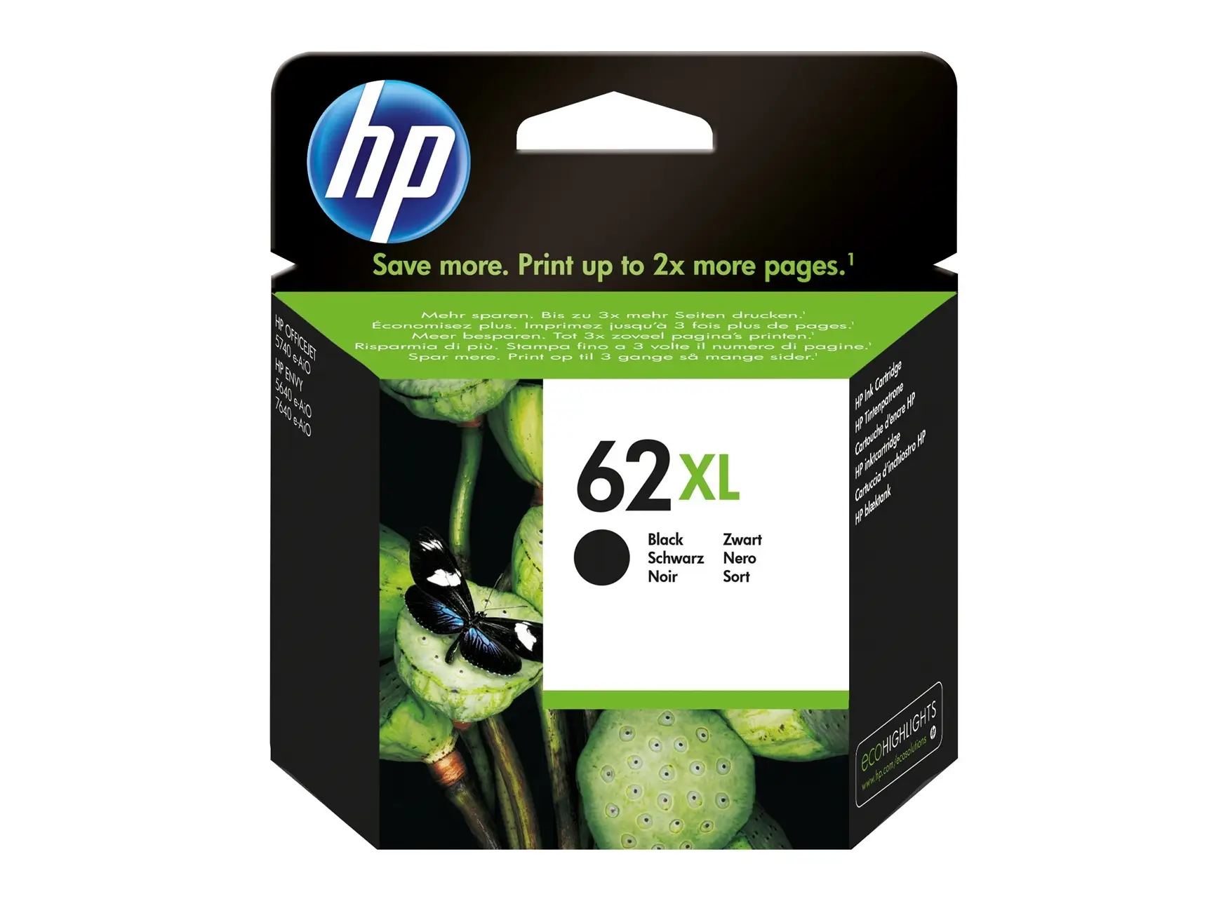 HP 62XL Black Ink Cartridge C2P05A