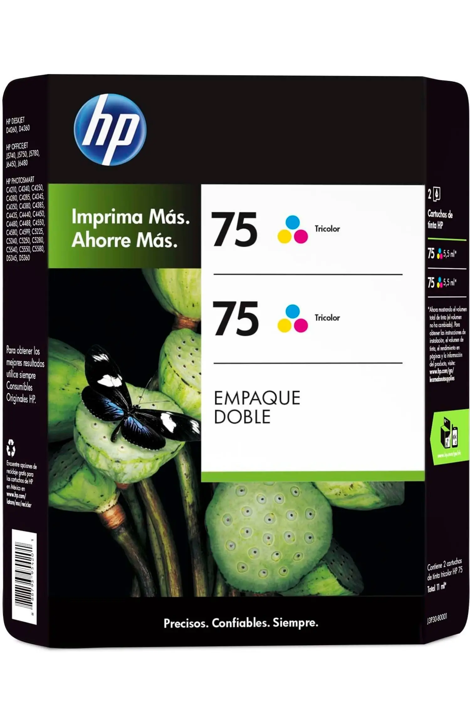 HP 75 2-pack Tri-color Original Ink Cartridges CR293BL