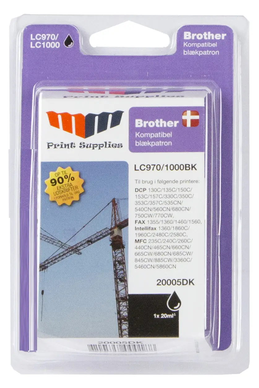 MM Black Inkjet Cartridge - Replaces Brother LC970BK & LC1000BK 20005DK