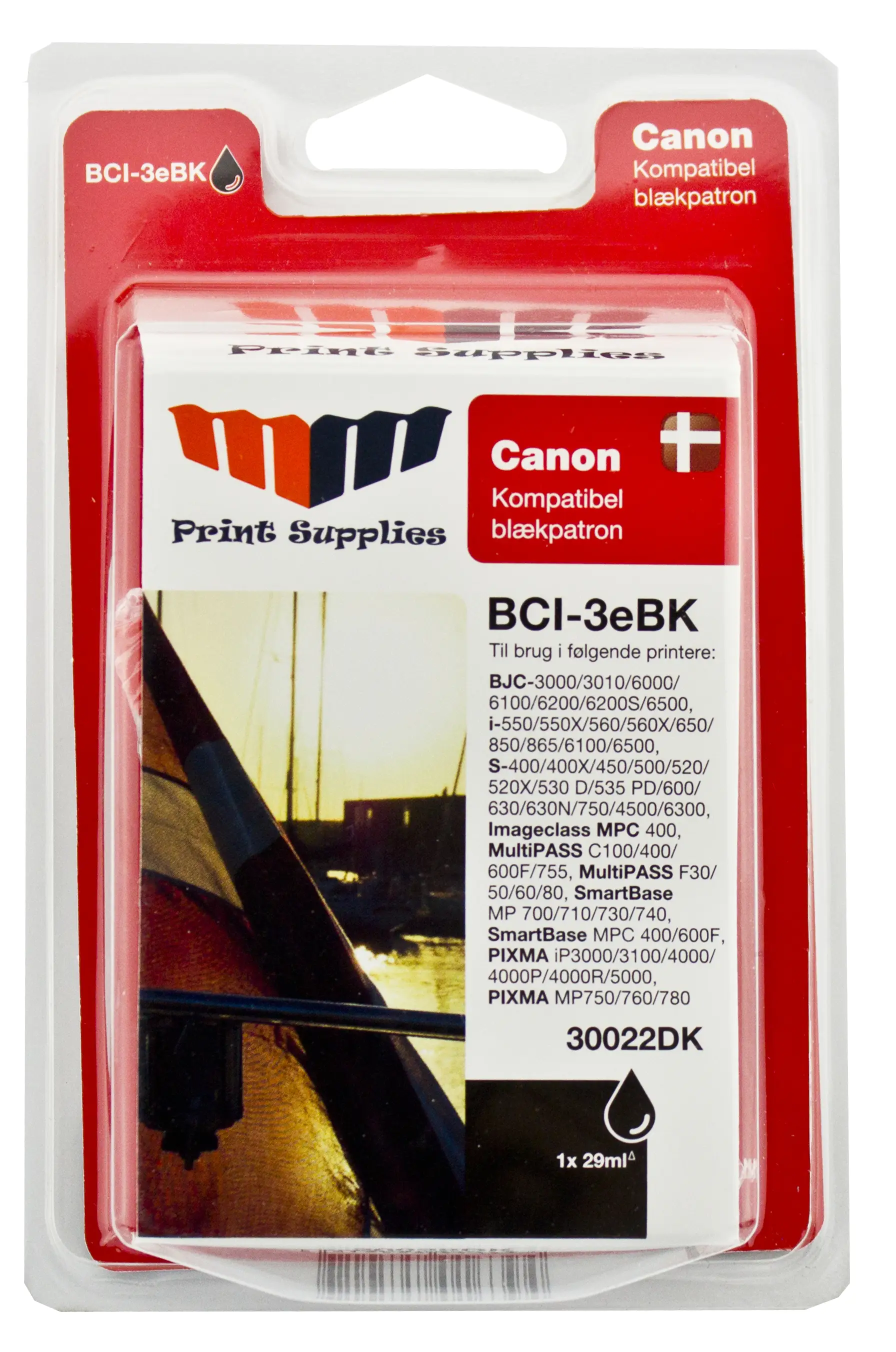 MM Black Inkjet Cartridge - Replaces Canon BCI-3eBK (4479A002) - 30% Extra ink compared to OEM 30022DK